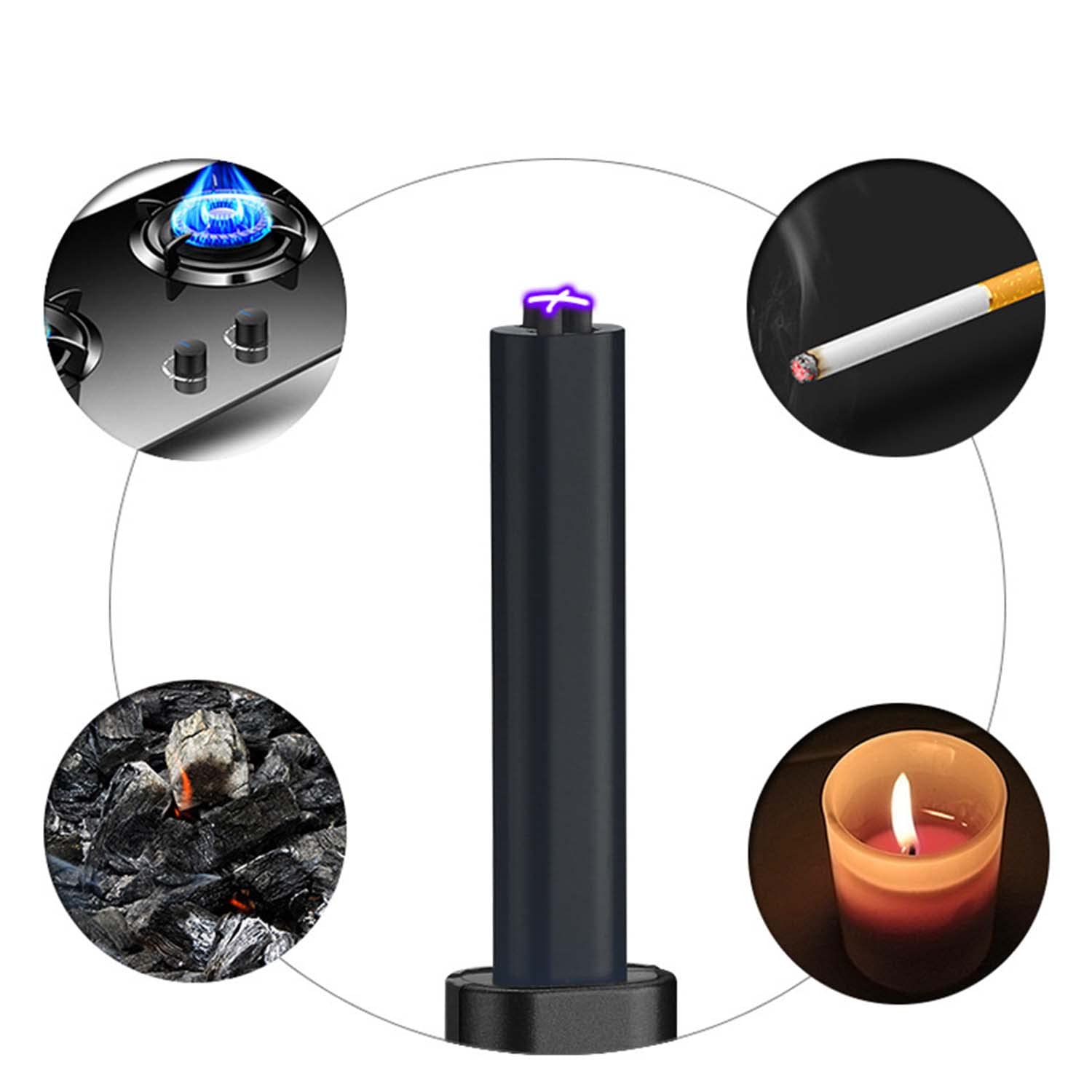 Juego de 6 Mecheros Encendedor de Plasma de Doble Arco con Mango Largo, Encendedor Eléctrico Recargable USB para Velas, Parrilla, Camping, Cocina