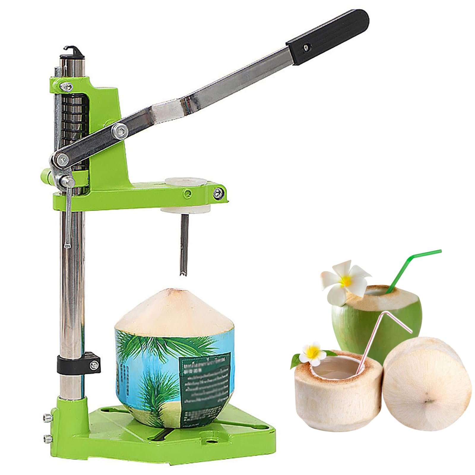 Abridor de coco manual con taladro regulable en altura para uso doméstico