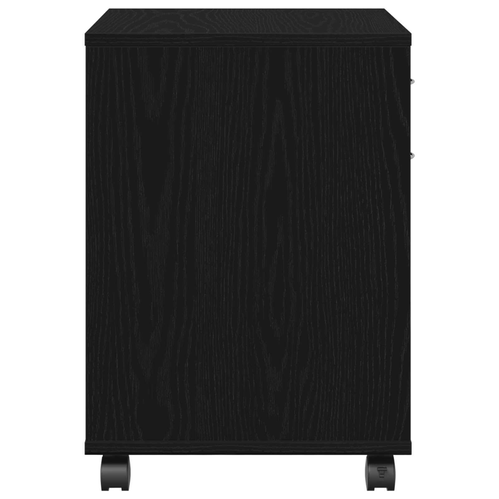 Rollschrank Schwarz Eiche 45x38x54 cm Holzwerkstoff mit Schublade und Tür für Büroorganisation und Stauraum