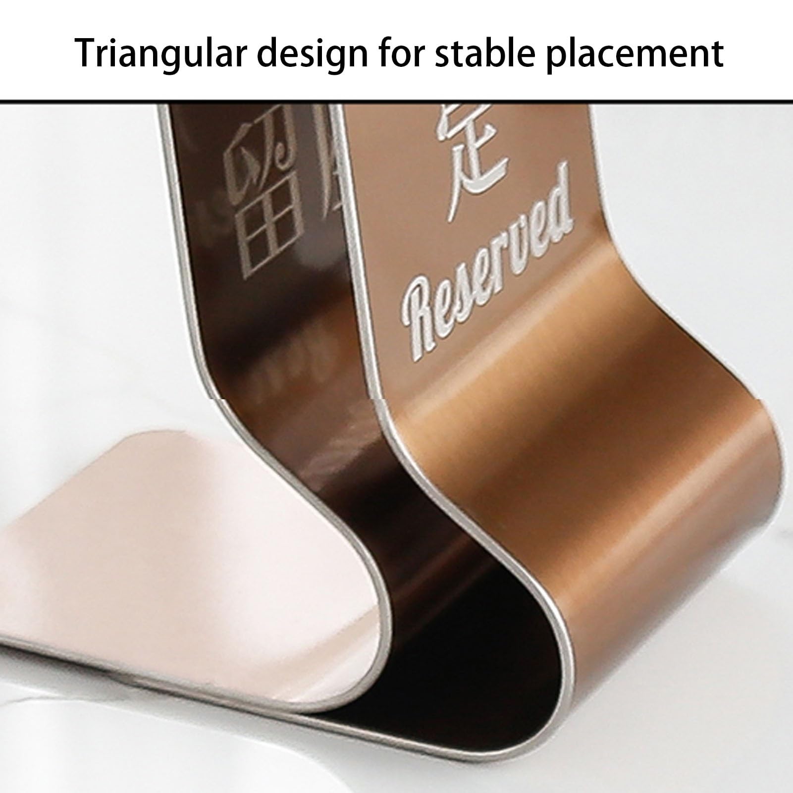 Soportes de números de mesa de acero inoxidable para restaurantes, letreros de recepción de doble cara, almacenamiento apilable, números de mesa de restaurante 51-60