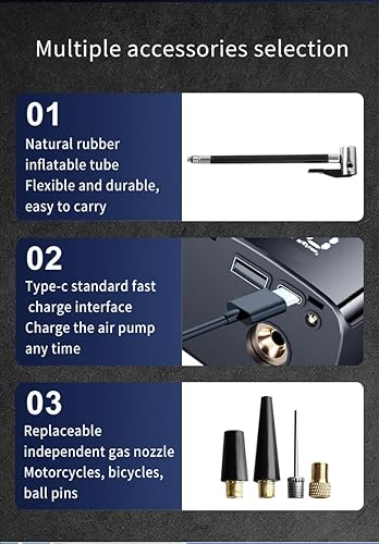 Miniatura 5 de Inflador de neumáticos Compresor de aire portátil  150 PSI  Bomba de vacío de aire de 25000 mAh  Inflador eléctrico de neumáticos  Inflador de