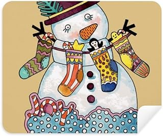 mas Snowman Sock Festival Cleaning Cloth Screen Cleaner 2pcs Suede Fabric
