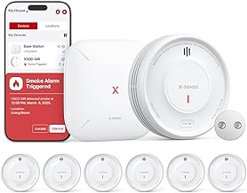 X-Sense Smart Smoke Detector with Base Station SBS50 for Home, Magnetic Mount, Wireless Interconnected Alarm, Replaceable Battery, 10 Years Life, APP Function, XS0D-MR61
