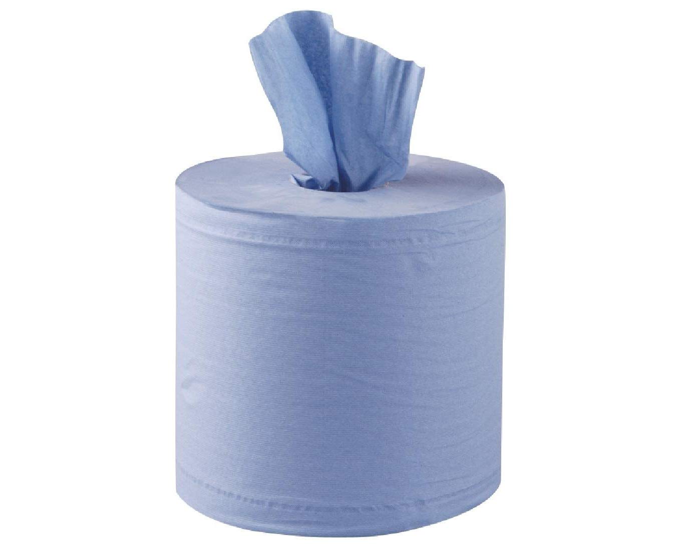 2 Ply 105m x 170mm Blue Paper Rolls Centrefeed Embossed Towels - 24 Rolls
