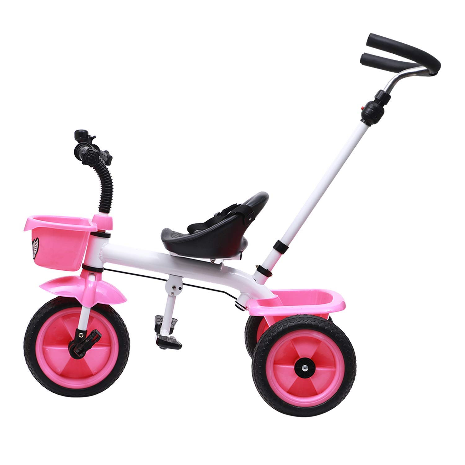 JoyRide Metal Tricycle with Parent Push Handle (Pink)