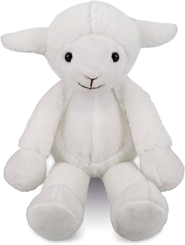 DolliBu Animal de peluche de cordero suave y abrazable de pierna larga adorable juguete de peluche para jugar lindo regalo de vida de granja para