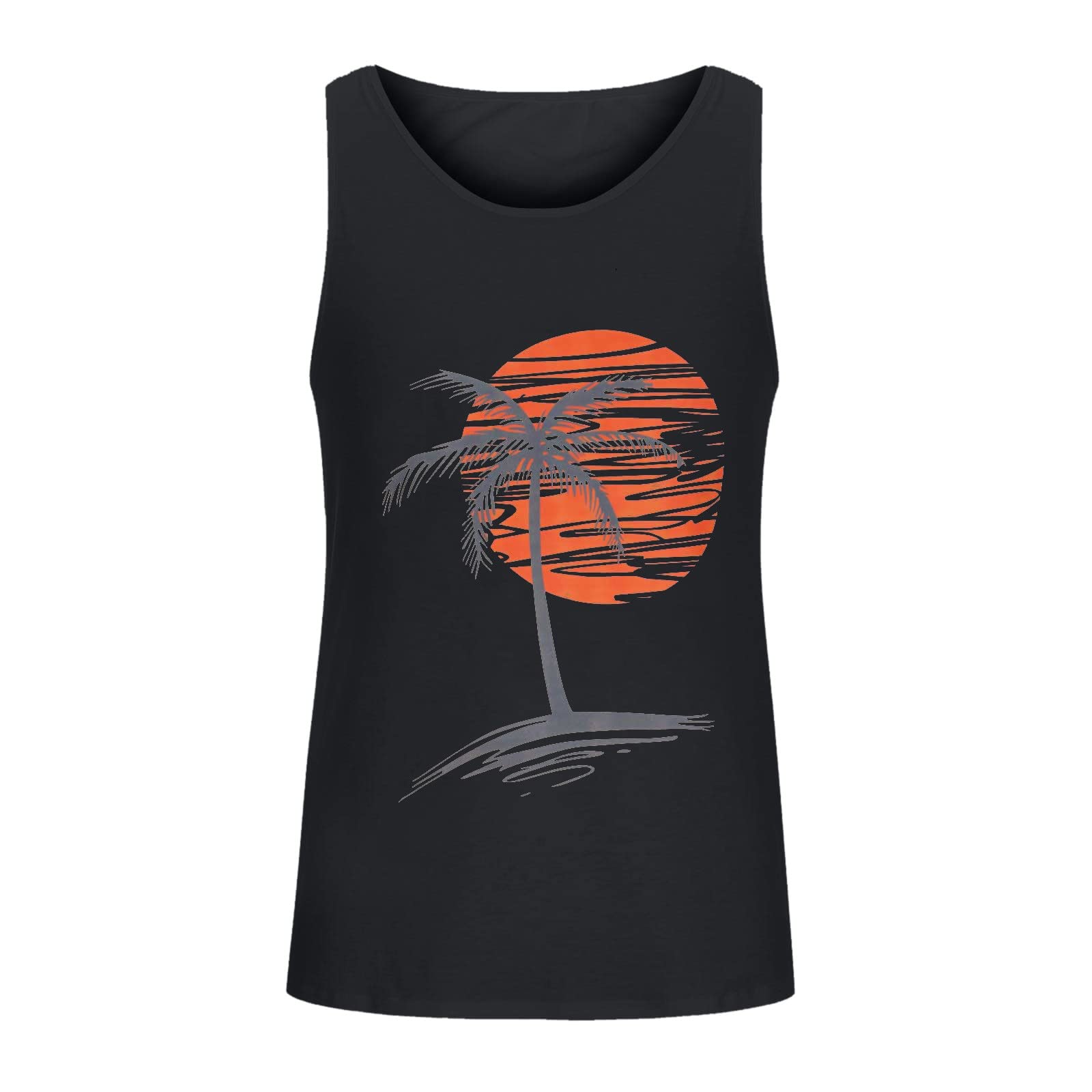 Generic Chaleco de cuello redondo para hombre, verano, otoño, sin mangas, entrenamiento, atletismo, playa, hawaiano, camisola sin mangas para hombre 2024