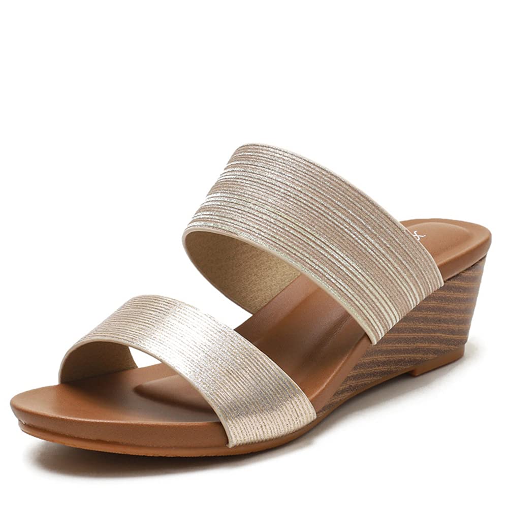 Morbuy Sandali Donna Zeppa Estate - Roma Comoda Plateau 5 Cm, Tacco 11 Cm, Taglia Larga 41, Colore Nero