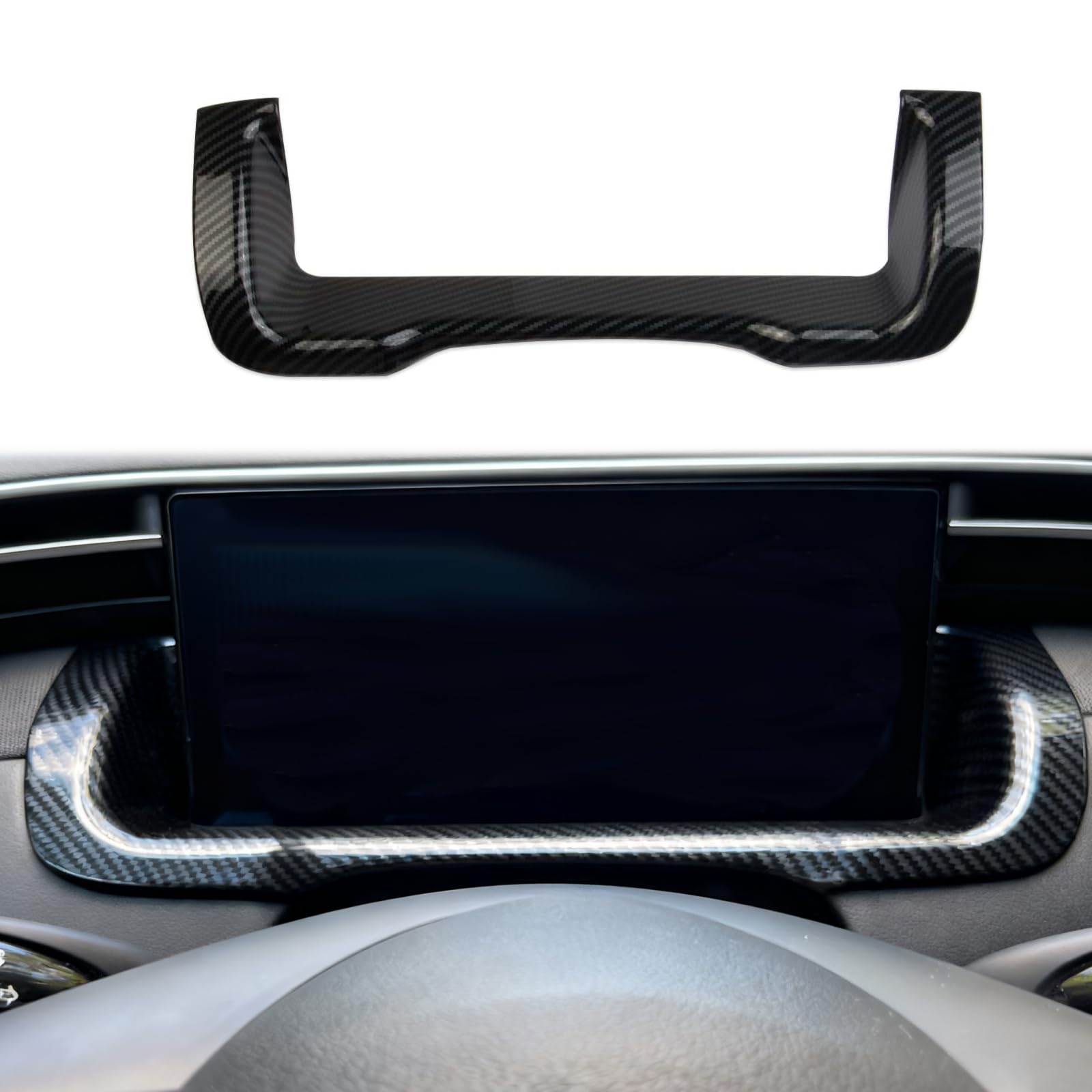 Korlot Carbon Fiber Center Console Dashboard Cover Trim for Hyundai Tucson/Santa Cruz 2022+