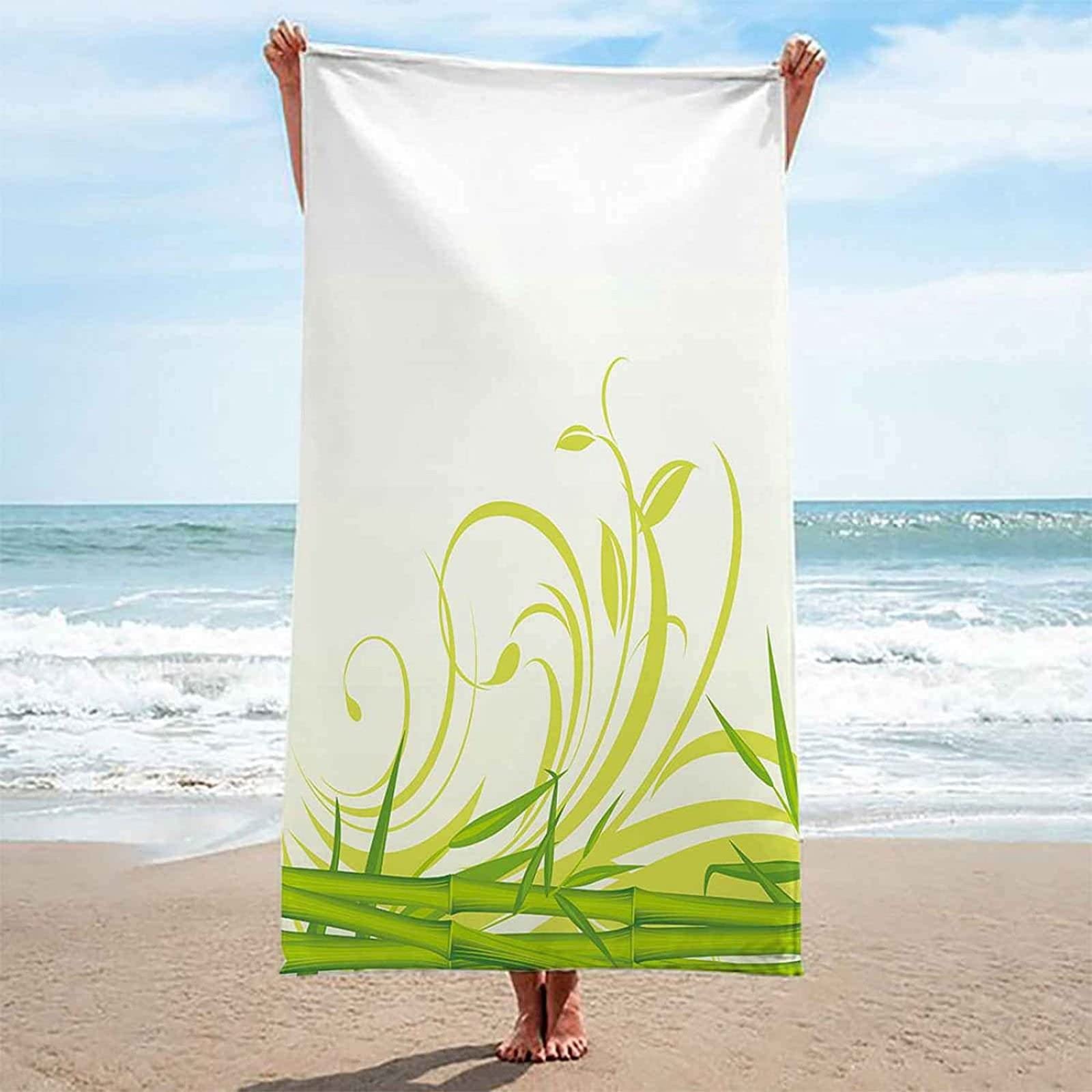 Strandtuch Bambus, Mikrofaser Strandtuch Pflanze Handtuch Extra Groß 200x200 cm Badetuch Strandhandtuch Schnell Trocknendes Sandfreies Weiches Saunatuch, reisehandtuch, Badehandtuch