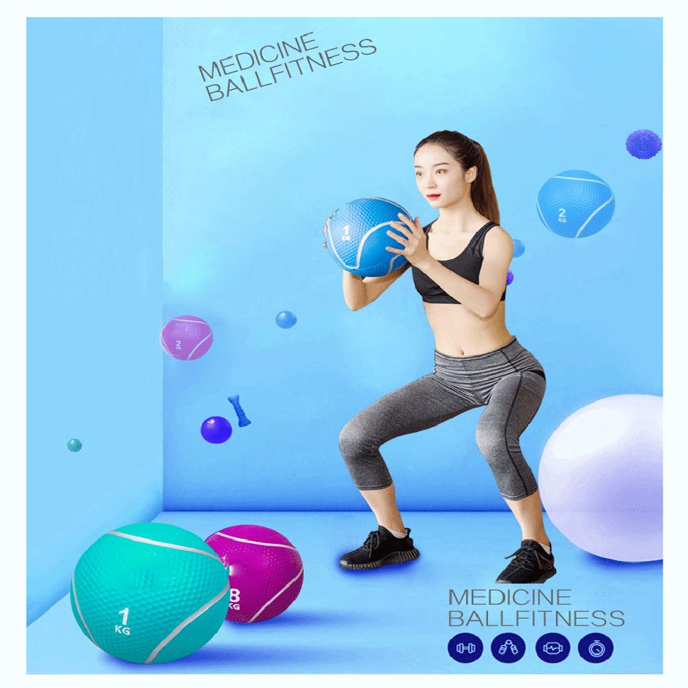 AGYH Pelota Medicinal Caucho Medicine Ball, Bola De Gravedad Bola De La Aptitud, Cintura Y El Abdomen Ágil Entrenamiento De Los Músculos, con La Boquilla Anti-Fugas, 1-10kg (Size : 1KG)