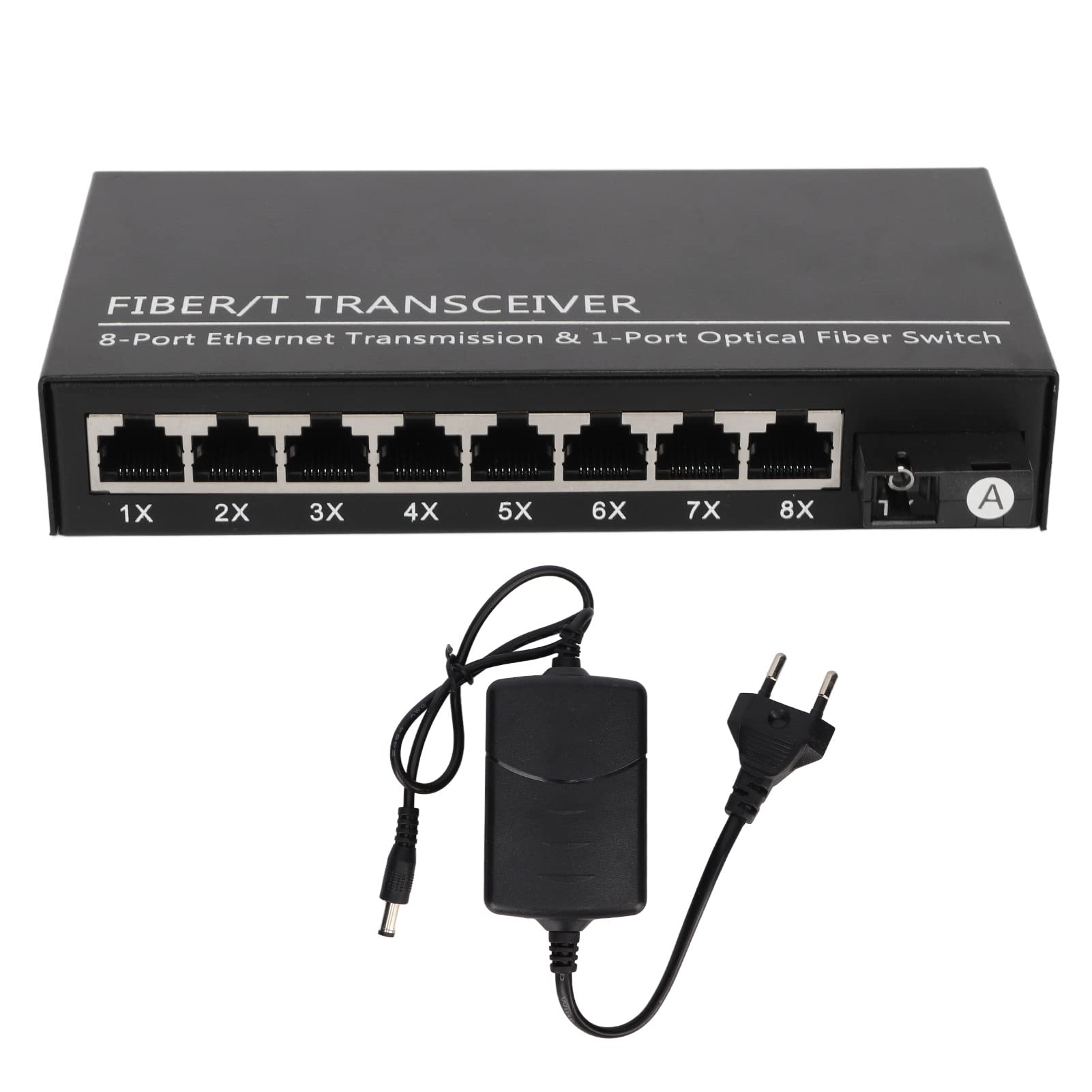 Cryfokt Émetteur-récepteur Fibre, Jusqu'à 25km 1 Port Optique 100-240V Tx1310nm RX1550nm RJ45 Port Fibre Ethernet Media Converter pour Réseau (Prise UE)