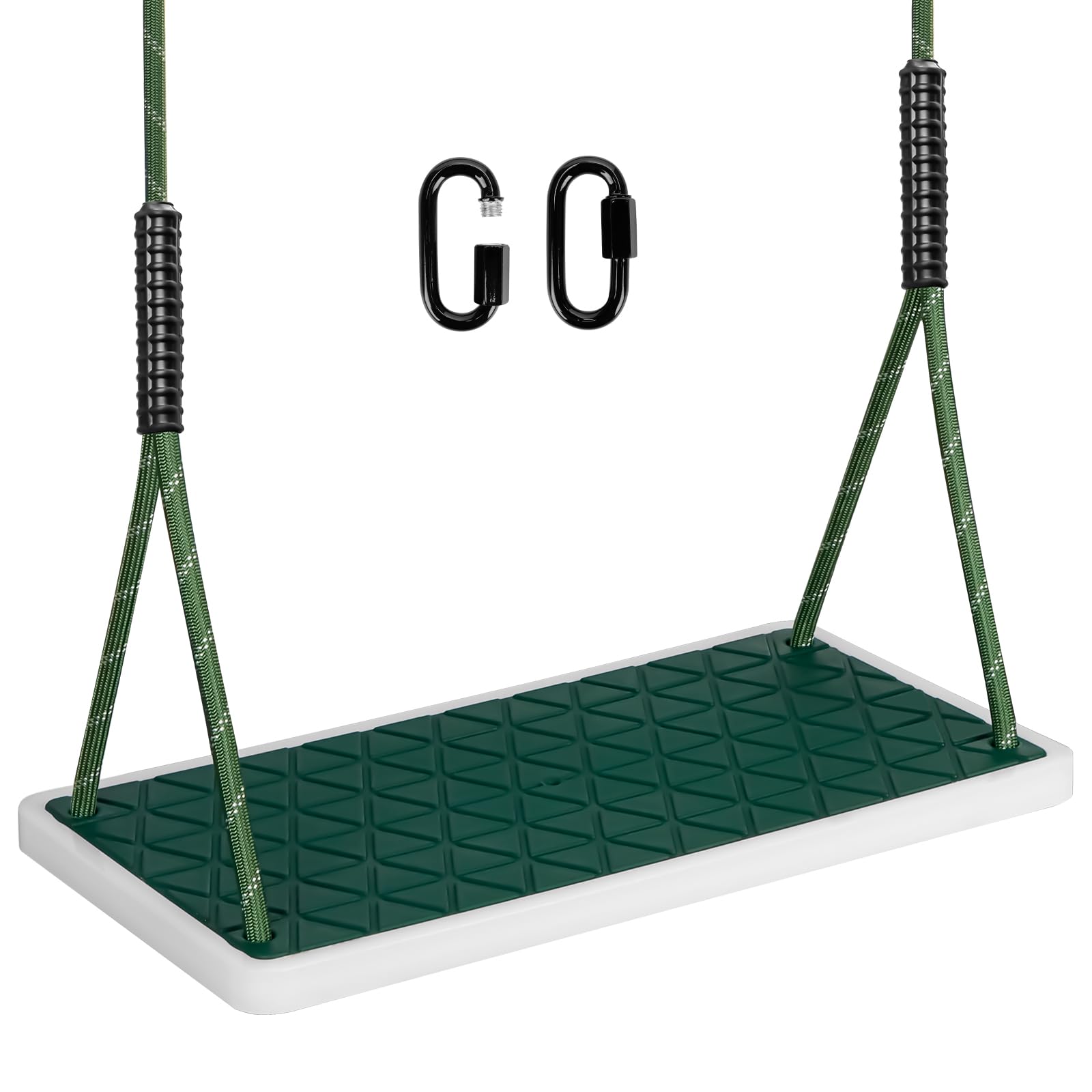 Columpio para jardín, columpio de árbol antideslizante, de goma suave y gruesa, juego con cuerda ajustable (130 cm a 200 cm), adecuado para parque infantil al aire libre, columpio de jardín