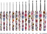 Vista 6 de Gancho de Crochet de 2.25mm, Mango Ergonómico para Manos con Artritis, Agujas de Tejer Extra Largas de Goma Suave para Principiantes y Tejido