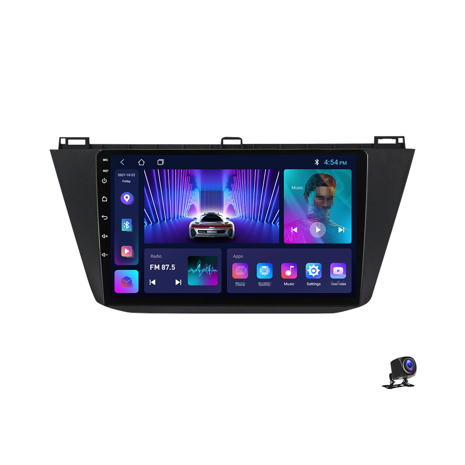 Autoradio Android 13 tactile 9 pouces avec navigation GPS et système Carplay pour VW Tiguan 2017