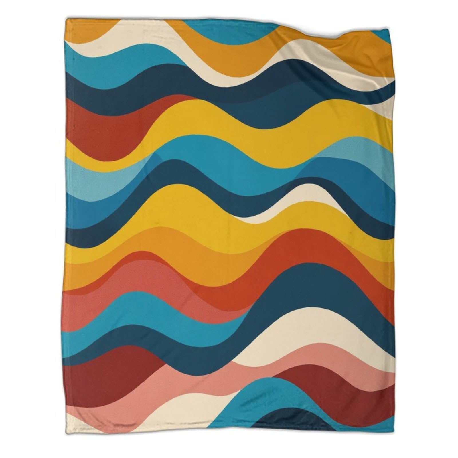 kaiyun Abstract Wave Pattern Outdoor Camping Printed Soft Breathable Warm Blanket Four Seasons Bedroom Bedspread 40x50inch(100x130cm)