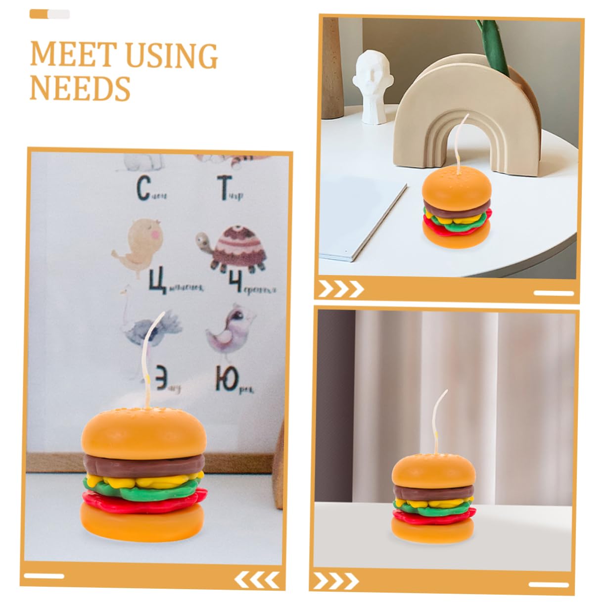 VOSAREA 2pièces Bougie Parfumée Forme De Hamburger Décorative Et Aromathérapeutique Pour Anniversaire Et Occasions Spéciales Ambiance Chaleureuse Et Relaxante Pour Votre Intérieur