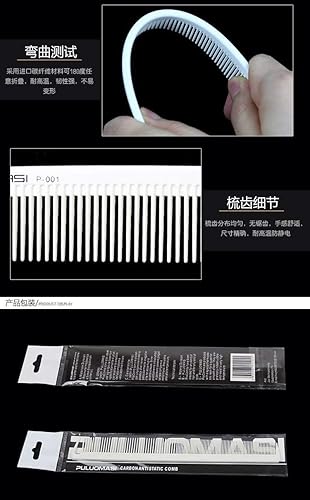 Miniatura 4 de Peine de pelo antiestático resistente al calor de peluquería profesional de peluquería blanca para peluquería (8 unidades, blanco) 8 piezas
