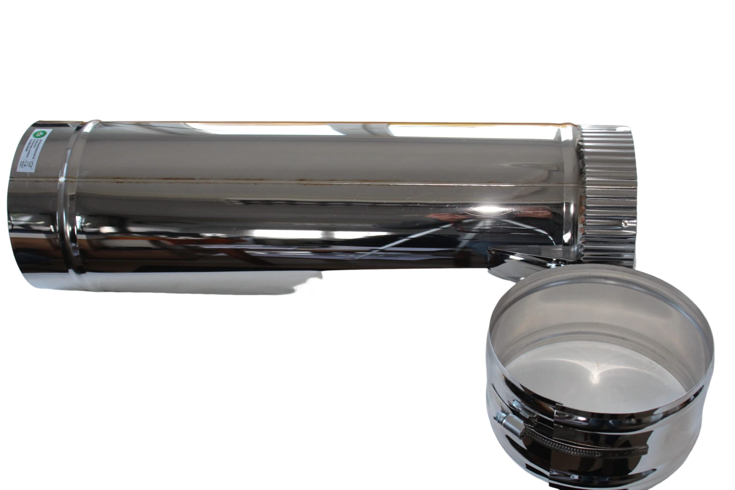 HST Ofenrohr Edelstahl doppelwandig 20 cm lang Pelletrohr Kaminrohr Rauch Isoliert 150 mm