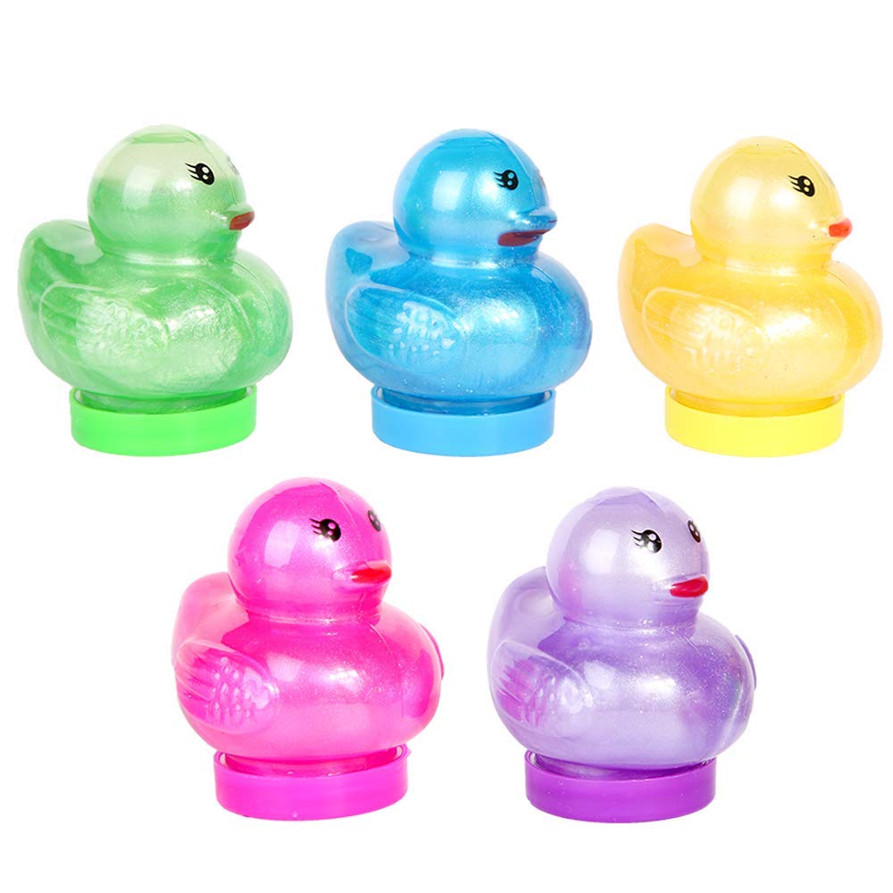 TITATO (6 Pcs) Cute Duck Shape Squishy Sludge Crystal Mud Clay DIY Gifts for Kids in Variant color.