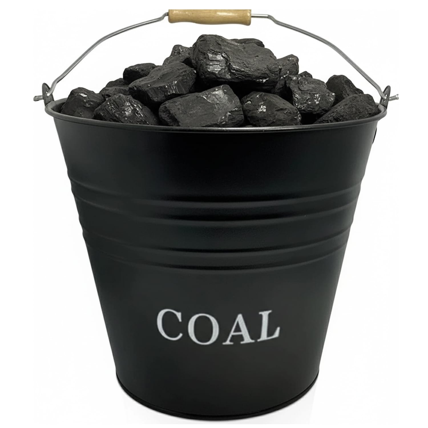 Almineez Black Vintage Style Large 12L Fireside Coal Scuttle Hod Coal Fire Wood Burner, Coal Bucket Wood Log Holder Coal Scuttle Kindling Bucket Metal