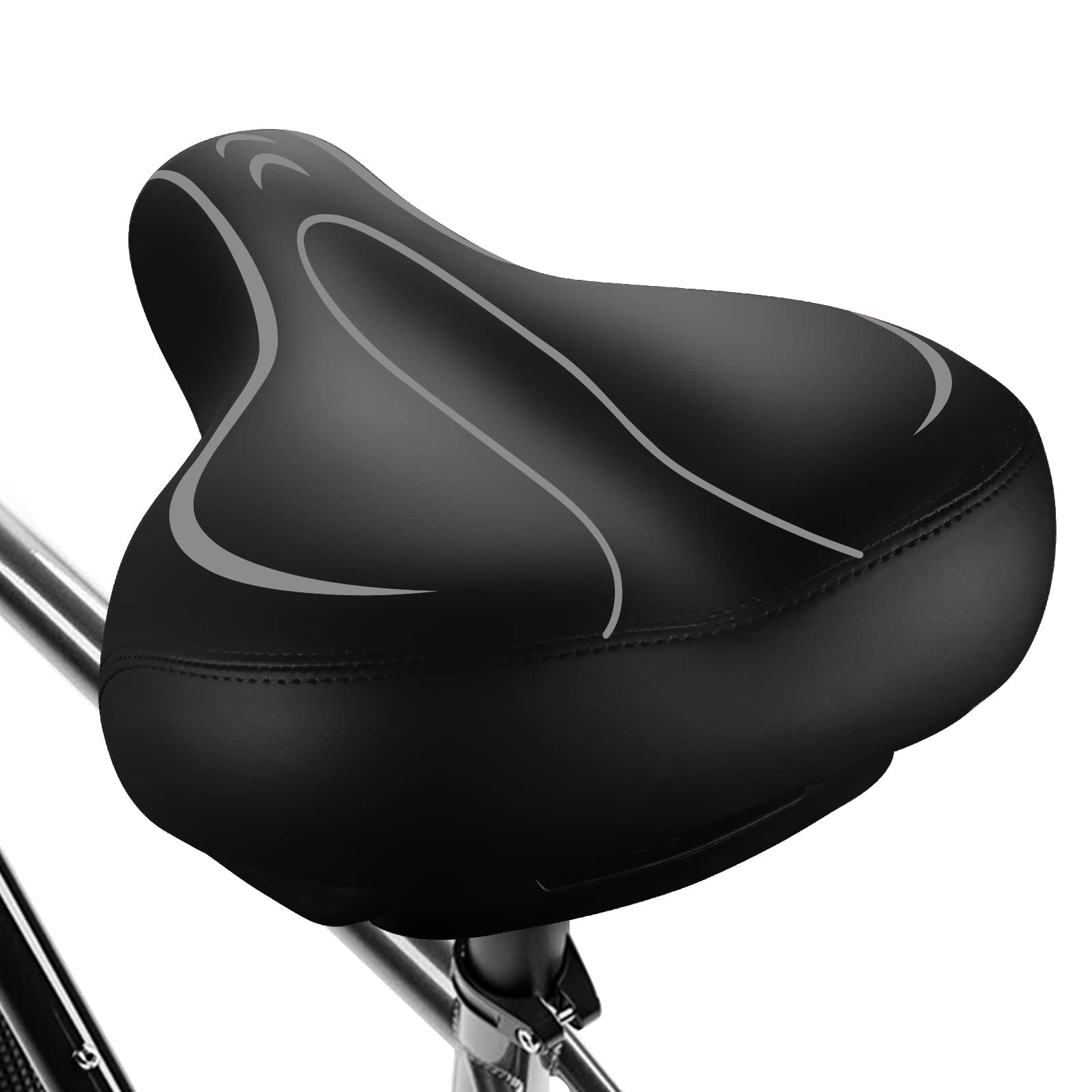 Xmifer Oversized Bike Seat, Comfortable Bike Seat - Universal Replacement Bicycle Saddle - Waterproof Leather Bicycle Seat with Extra Padded Memory