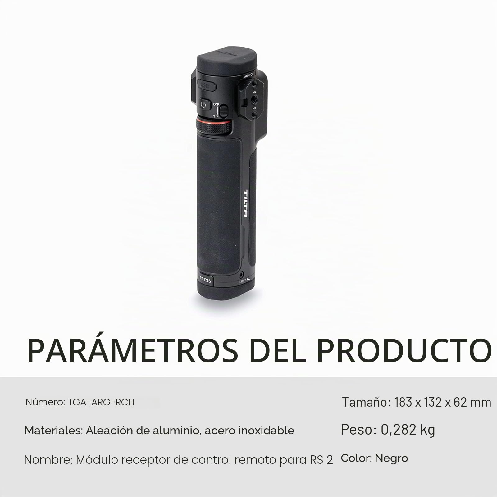 Tilta Mango de Control Remoto para Agarre de Anillo Avanzado Control Completo de Cardán Compatible con Controles dji RS4 Pro/RS4/RS2/RS3 Pro Run Stop y Modo de Foto - Black TGA-ARG-RCH