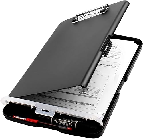 HWPRATO Portapapeles organizador de clip con almacenamiento de portapapeles de enfermería, carpeta de archivos plegable, portapapeles de plástico