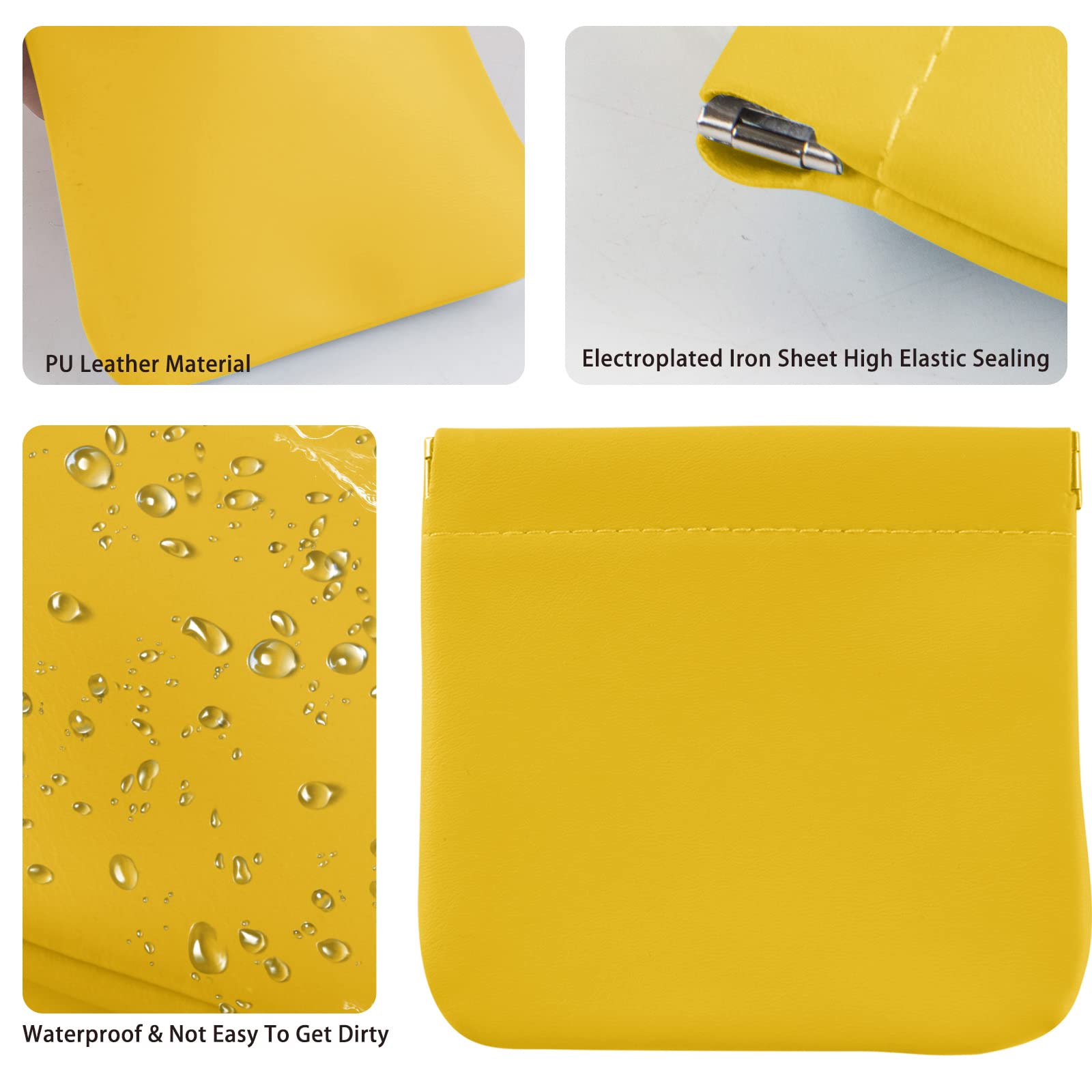 CANIPHA Lambskin Pocket Cosmetic Bag, Waterproof Portable Small Makeup Bag No Zipper Self-closing Small Makeup Pouch for Women Mini Makeup Bag Travel Storage for Cosmetics Headphones Jewelry …, 1