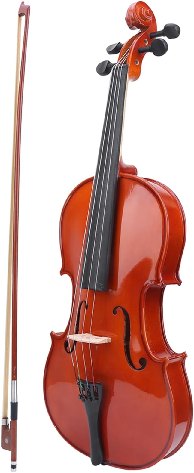 4 4 Full Size Viola for Beginners, Spruce Solid Wood Violin with Bow Case Rosin, Natural Color Stringed Instrument for Music Lovers