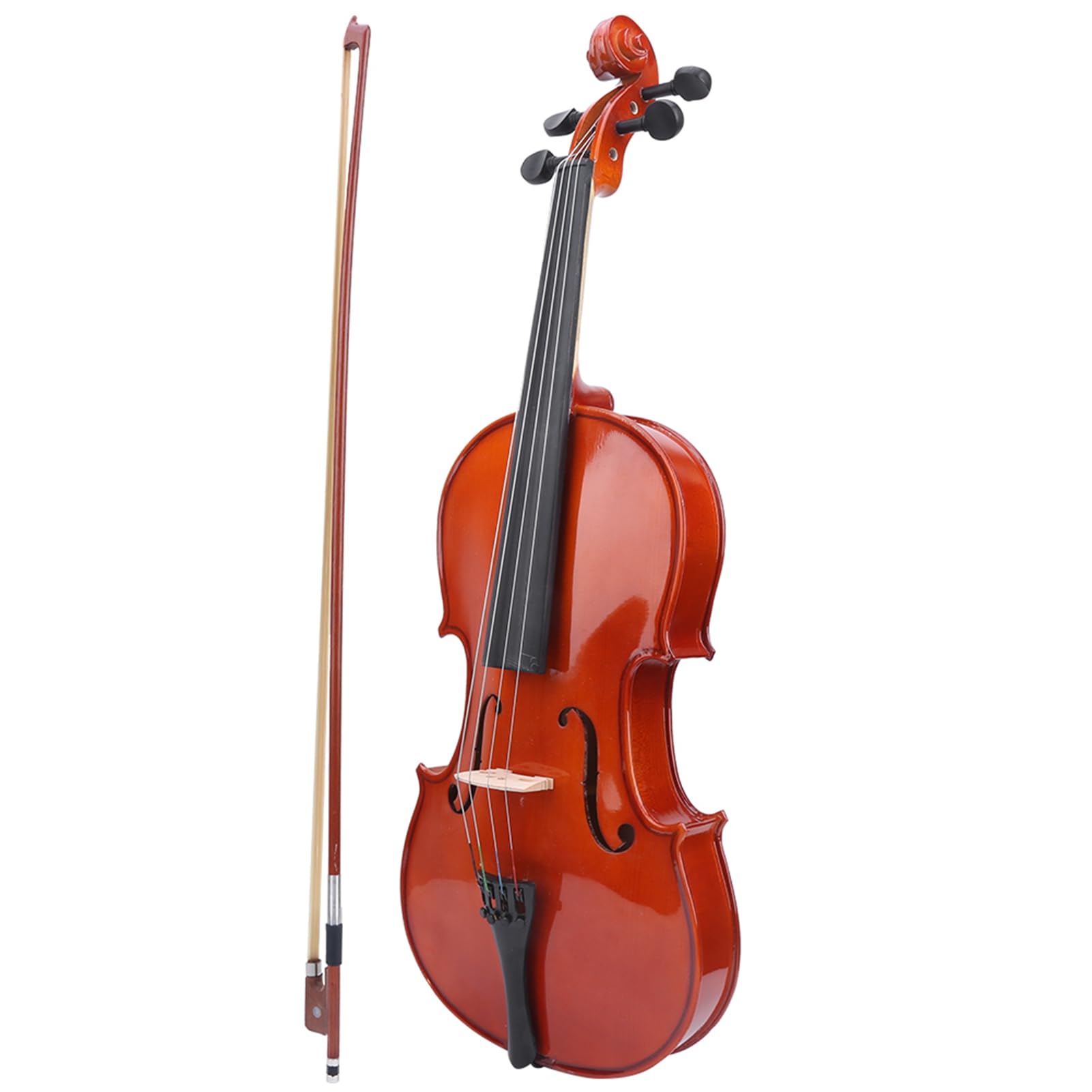 POENVFPO 4 4 Bratsche in Voller Größe für Anfänger, Geige aus Massivem Fichtenholz mit Bogenetui aus Kolophonium, Saiteninstrument in Natürlicher Farbe für Musikliebhaber