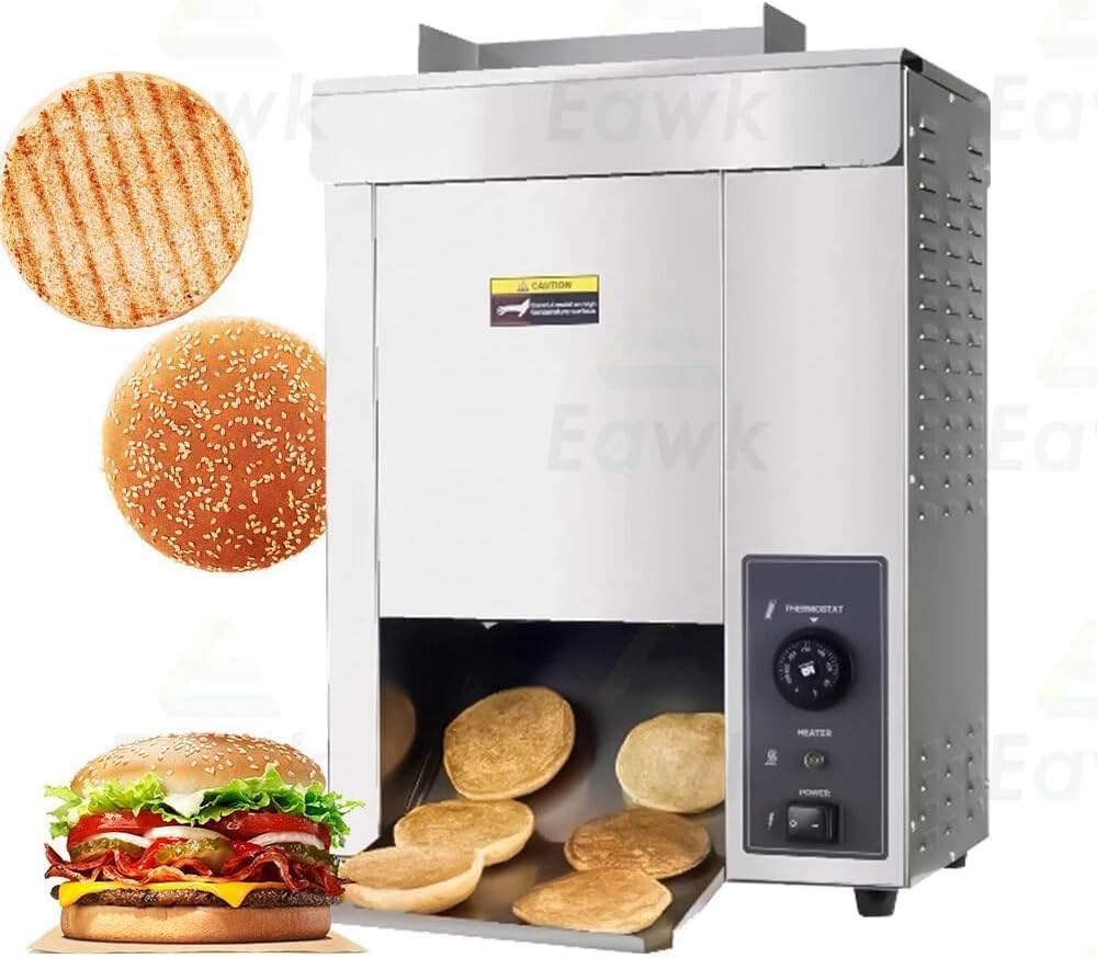 Automatic Hamburger Toaster BurgerHeater Vertical Burger Heating Machine 2KW 110V (110V)