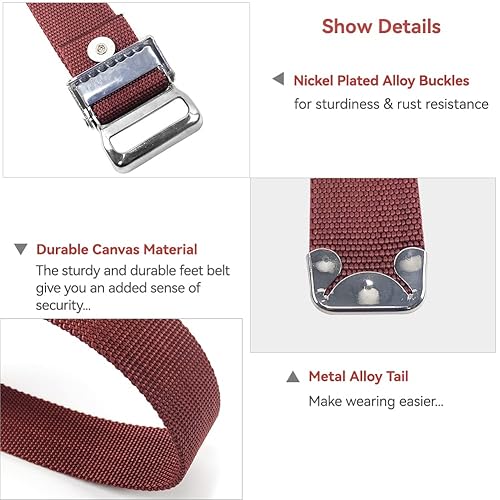 Miniatura 6 de 2 correas de banda de pierna, correas de repuesto para pilotes de yeso para paneles de yeso, kit de correa de fijación de piernas ajustable de