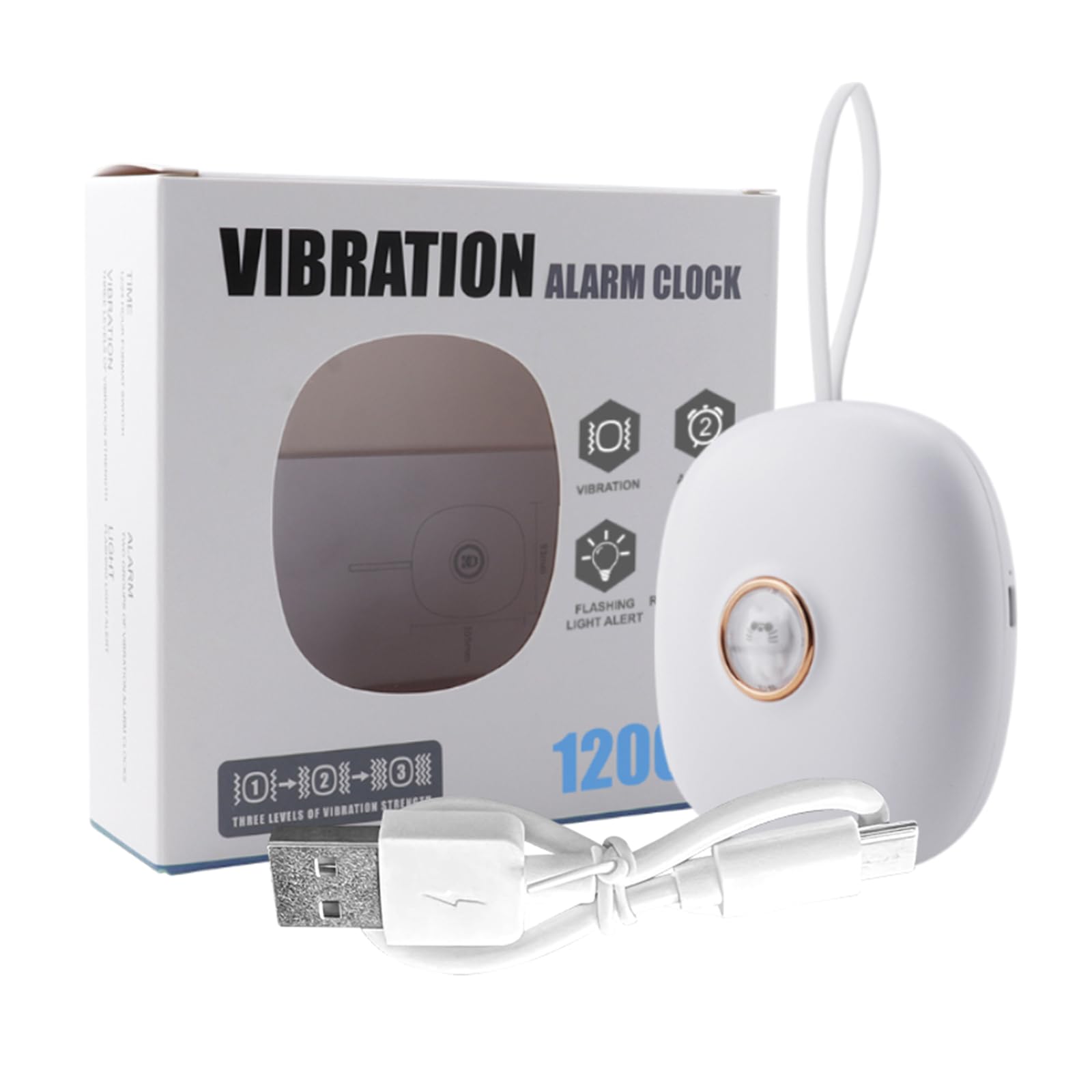 Xinsheinelry Silents Vibrating Alarm Clock 2 Vibrating Modes 24H LED Multifunctional for Hearing-impaired Deaf Bedroom Heavy Sleeper