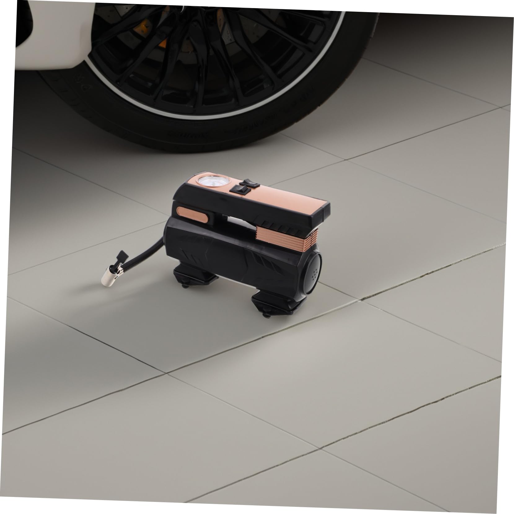 ULTECHNOVO Compresseur à Air Portable 12v pour Voiture, Gonflage Automatique, Usage Polyvalent, pour Vélo et Matelas Gonflables, en Abs, Secours