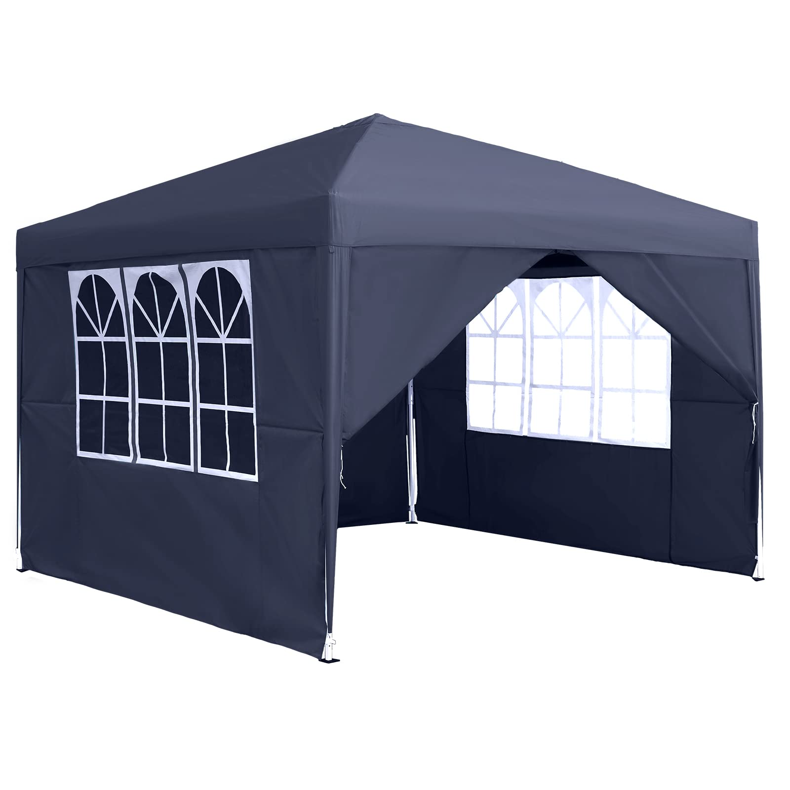 NAIZY Pavillon Pliant de 3 x 3 m avec parois latérales - Gris foncé