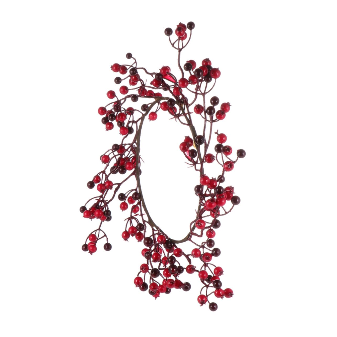 Couronne de Noël artificielle décoration murale festive avec pommes de pin et baies rouges