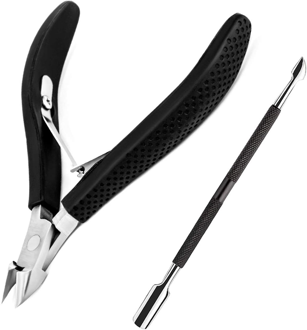 Cuticle Trimmer - AUMELO Cuticle Remover Cuticle Nipper Professional Stainless Steel Cuticle Cutter Clipper Durable Pedicure Manicure Tools for Fingernails and Toenails
