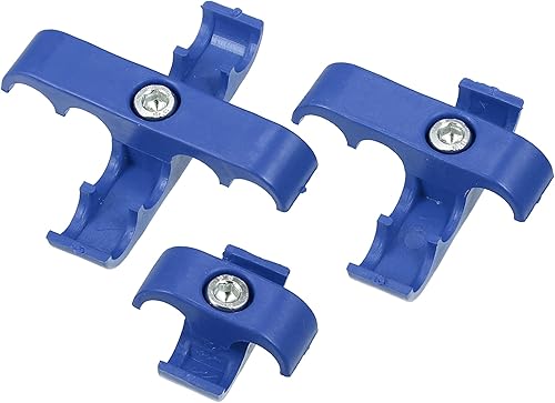 Miniatura 6 de X AUTOHAUX 1 juego de 0276in a 0315in para motor de automóvil separador de cables abrazadera organizadora de aleación de aluminio azul