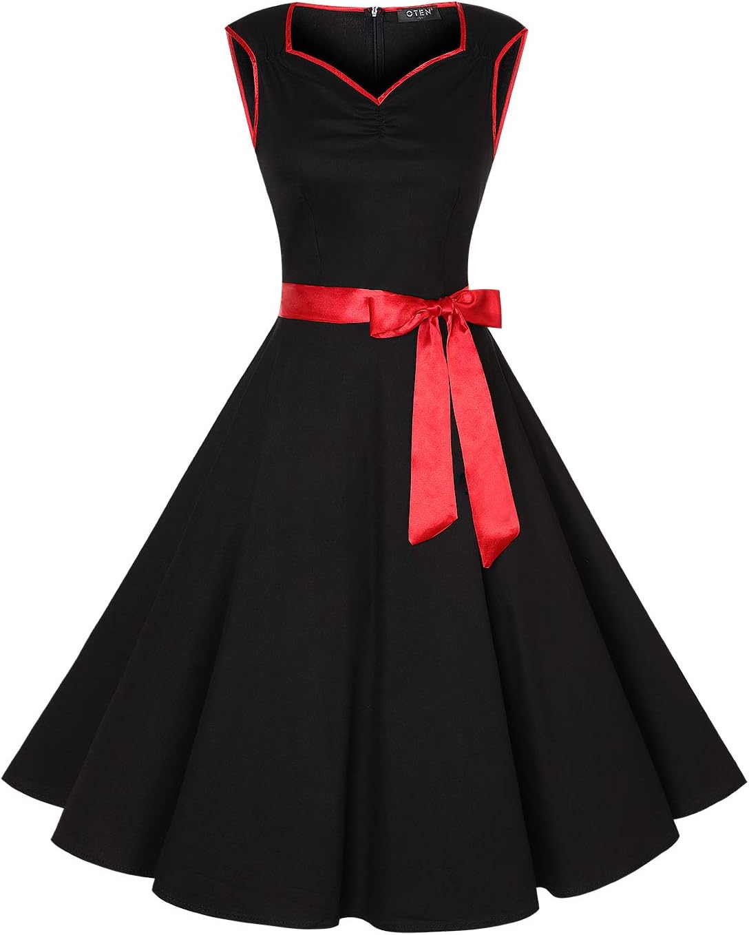 oten Women's Floral Vintage Tea Dress Rockabilly Party Cocktail Dresses