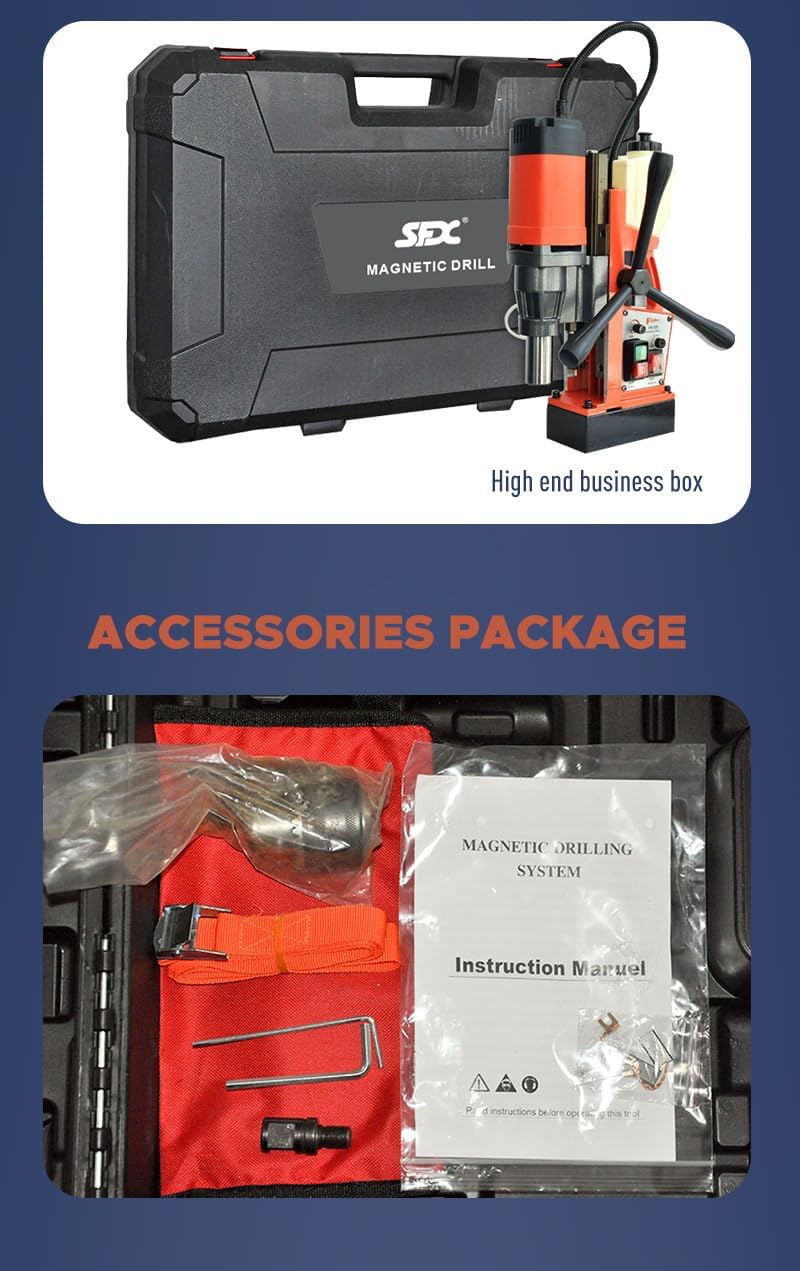 1100W Magnetic Drill Press Portable Magnetic Drill Machine with 9000N Magnetic Force and 750r/min