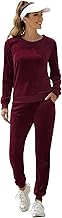 Totatuit Track Suits for Women Set Velour Sweatsuits 2 Piece Jogging Suits Loungwear Velvet Sweatpants with Pockets