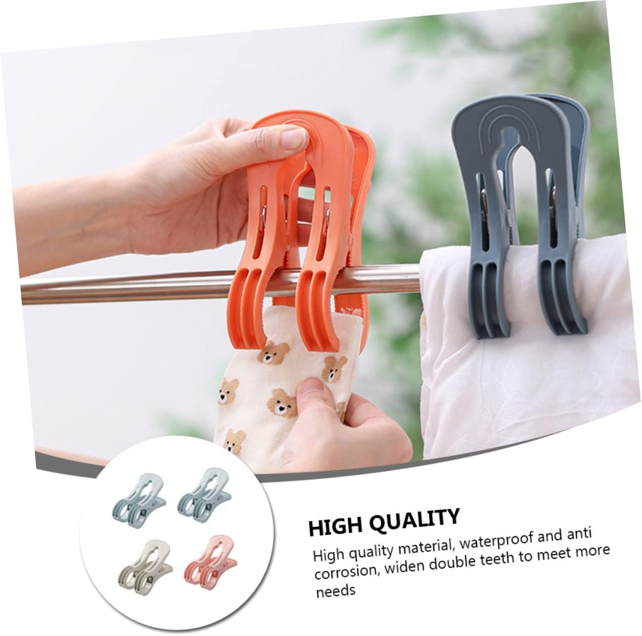 PRETYZOOM 8pcs Clothespins Strong Grip Clothes Fixing Clips for Drying and Organizing Laundry for Home Use Clothing and Crafts Random