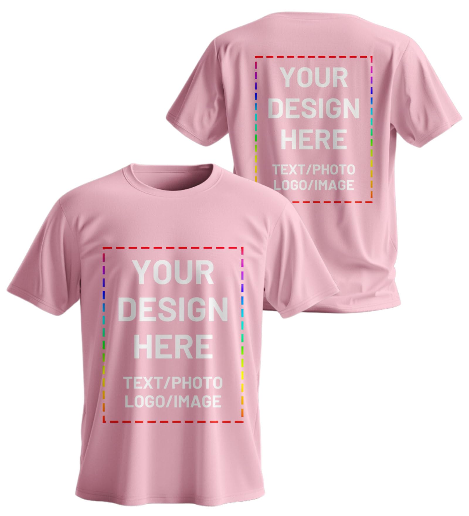 Custom T Shirts for Men/Women Personalized T Shirt with Logo Image Text Cotton T-Shirts Front/Back Print