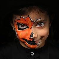 Vista 7 de MEICOLY Barra de Pintura Facial y Corporal Naranja (29.99 g), Crema para Cara de Halloween, Efectos Especiales SFX de Calabaza y Tigre, Negro