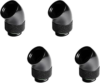 Barrow G1/4" Male to Female Extender Fitting, 45 Degree Rotary, Black, 4-pack