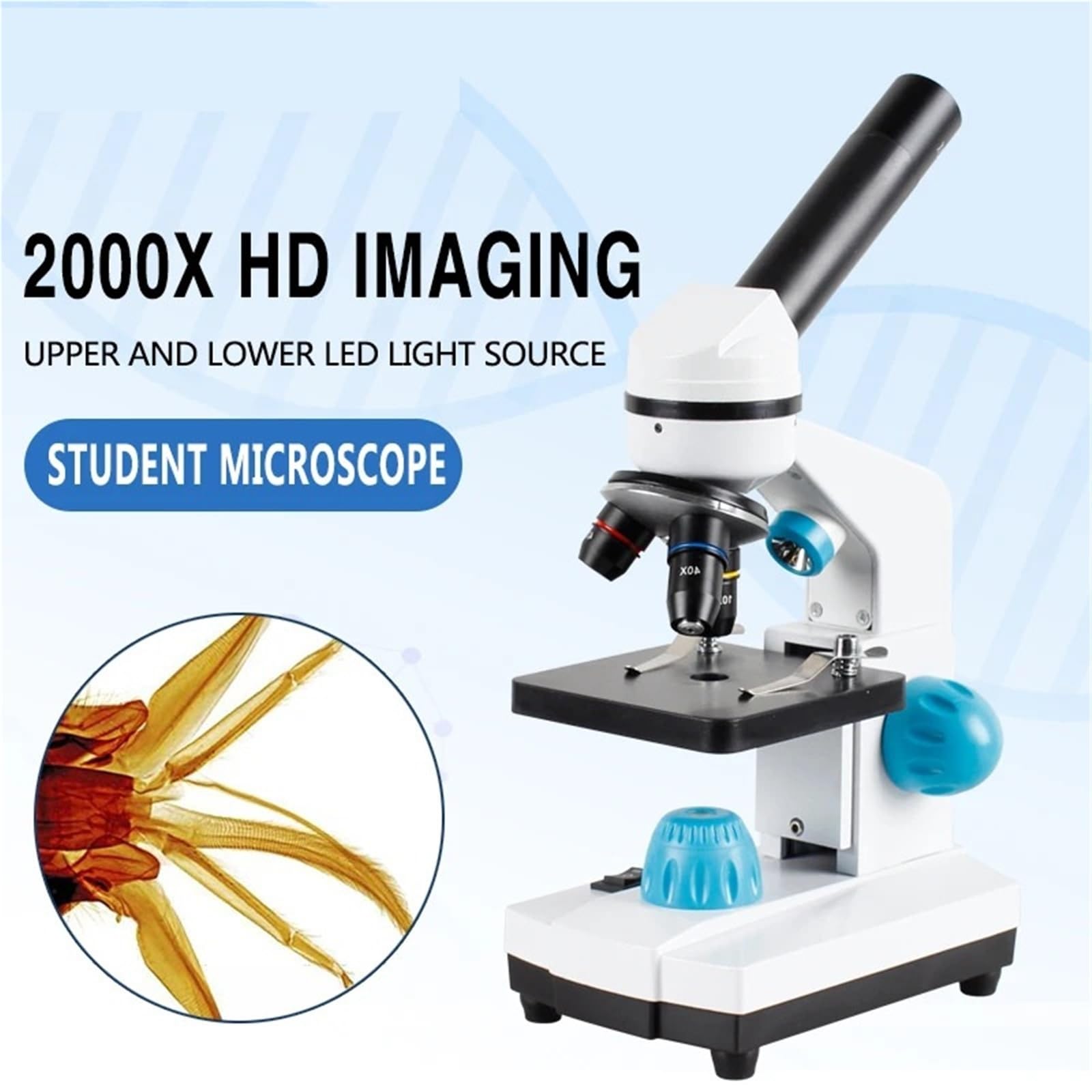 Microscopio, Laboratorio didattico for studenti con LED USB e scopio biologico HD 2000x,Prodotti scientifici e da laboratorio