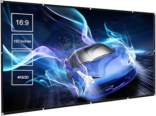 Pantalla de proyector, lanzamiento de 60 a 150 pulgadas, pantalla de proyector panorámica 169, pantalla de proyección portátil antiarrugas, plegable