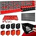 Imagen de MONZANA® Organizador Herramientas de Pared 190x54cm 97 Piezas 4 Paneles Perforados Ampliables 28 Cajas Apilables Portaherramientas Almacenamiento Taller