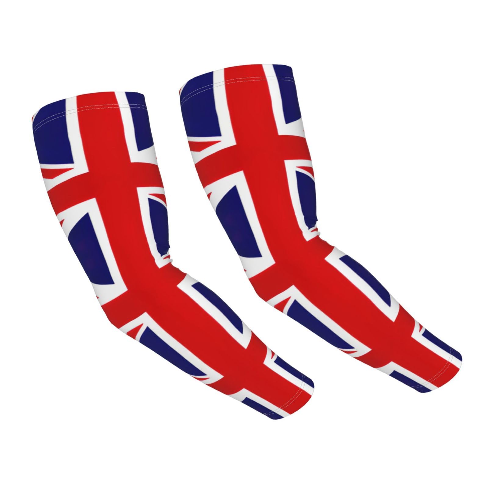 Lmnuds Unisex Black Uk Flag Cooling Arm Sleeves For Men Women, Breathable, Sun-Protective, Ideal For Sports, One Size